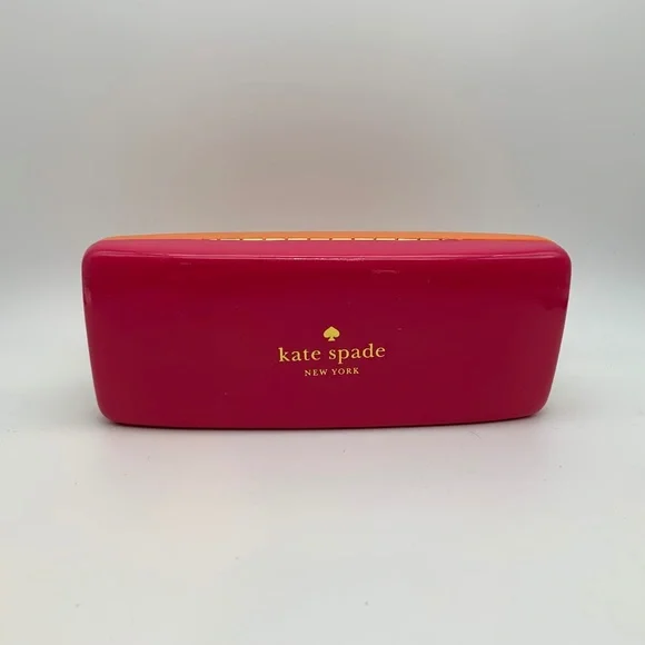 Kate Spade Women's Colorblock Pink & Orange Hard Glasses Case - Picture 1 of 13